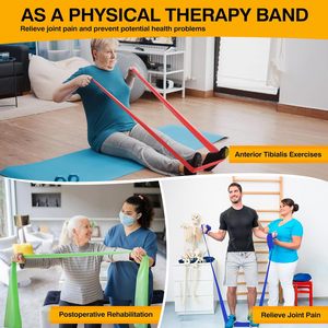 Bandes de résistance longues pour exercices de yoga en latex avec 4 niveaux de résistance différents pour femmes et hommes - Product Image 4