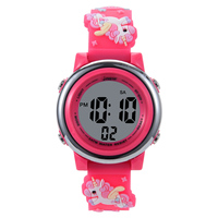 Jam Tangan Kronograf Olahraga LED Digital OEM/ODM untuk Anak-anak, Tahan Air, Tali Plastik, Lampu Bercahaya, Alarm, Cadangan Daya