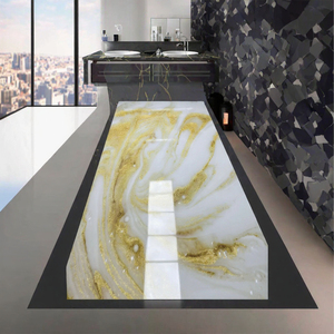 Panel de Pared de PVC con Diseño de Mármol Blanco Dorado, Tablero Decorativo Impermeable, Lámina Moderna para Interiores con Recubrimiento UV - Product Image 3