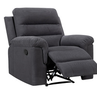 Fauteuil inclinable manuel moderne HOMERS, siège individuel, tissu chenille, repose-pieds extensible, structure en bois massif, télécommande électrique