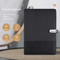 Cadeau d'entreprise, logo lumineux LED personnalisé, agenda de format A5, chargeur sans fil 8000 mAh, bloc-notes avec USB