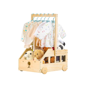 Cá nhân mới quần áo trẻ em gỗ hộp Giỏ bé tắm giỏ với móc áo giá - Product Image 1