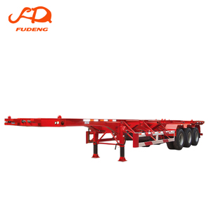 Semi-remorque <span class=keywords><strong>squelette</strong></span> en acier à trois essieux FUDENG Group pour conteneurs maritimes 20FT 40FT avec essieu FUWA à vendre - Product Image 1