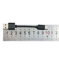 Câble de charge rapide USB Type-C 2A 10 cm durable, couleur noire, avec conducteur en cuivre pur et blindage tressé pour batteries externes et enceintes