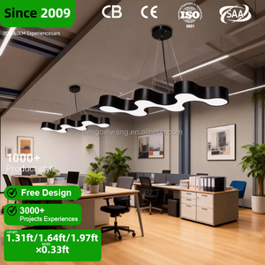 Lampada a Sospensione Lineare LED a Forma di Cella S, Lampadario da Soffitto in Ferro con Altezza Regolabile, Protezione per gli Occhi, Garanzia di 2 Anni - Product Image 1
