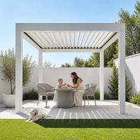Eleganter, moderner Park-Pavillon mit langlebigem Hardtop, markante Villa-Optik, windbeständig, ultimative Ästhetik für einen luxuriösen Lebensstil