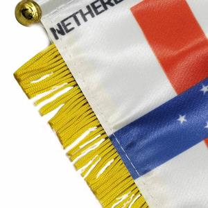 Custom Logo Hanging Netherlands Antilles Pennant <b>Flag</b> Digital Printed for Car Rearview Mirror and Home Decoration - Product Image 4