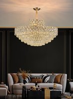 Lustre et Suspension Modernes de Luxe en Cristal Doré pour Hall d'Hôtel, Restaurant, Salon, Chambre à Coucher – Décoration Suspendue