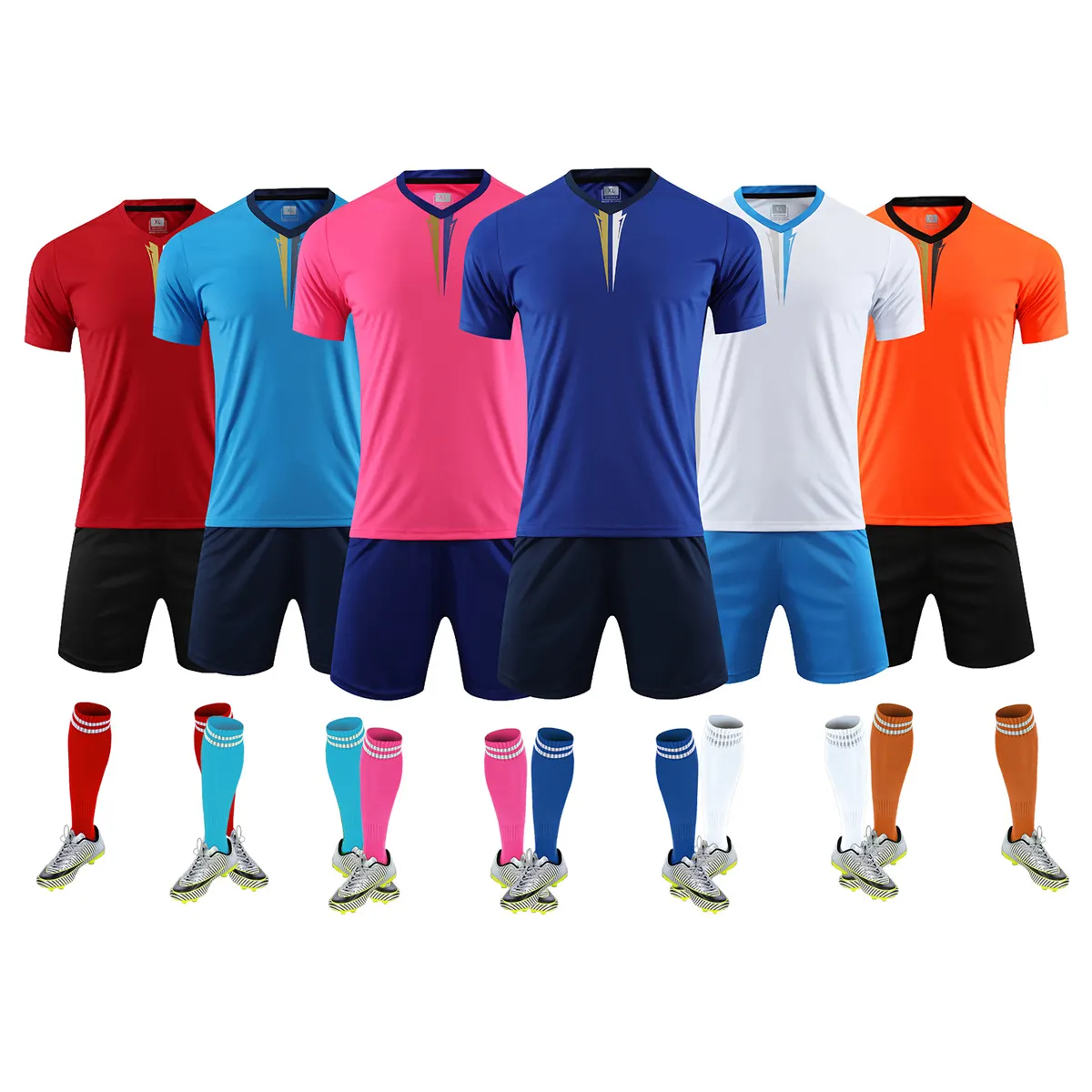 Professional Sportswear Manufacturer New Blank Custom Design Logo Good Quality Unisex Breathable Soccer Uniform Football Kit