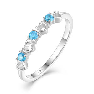 Винтажные ювелирные изделия <span class=keywords><strong>925</strong></span> стерлингового серебра розового золота в форме сердца Красочный Циркон кольцо для женщин Повседневное обручальное кольцо - Product Image 4