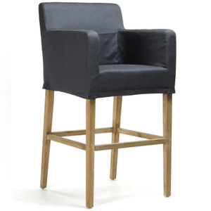 Taburete Alto Avignon Slipcover Counter de Roble Natural, Lino y Espuma, Resistente, para Bar en Casa y Comedor - Product Image 1