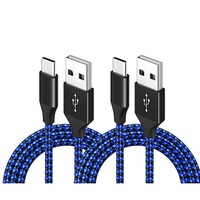 Kabel Data Pengisian Cepat Ponsel USB Type C Nylon Kepang Grosir