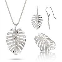 Collier pendentif plante Monstera, bijoux hawaïens, plante native d'Hawaï, vie marine, Maui, bijoux tribaux polynésiens