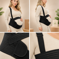 Bande de soutien pour le ventre de maternité en tissu maillé doux pour la peau 360 °   Ceinture de grossesse ergonomique réglable avec sangles de soutien dorsal