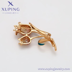 A00669935 Joyería XUPING, Broche de Moda de Cobre con Baño de Oro de 18k, Diseño de Flor de Tulipán con Circonita Cúbica Sintética - Product Image 5