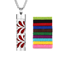 Nouveau Collier Pendentif Unisexe en Acier Inoxydable Balle Cylindrique pour Huile Essentielle Parfumée, Design Tendance et Élégant