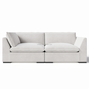Juego de sofá modular de <span class=keywords><strong>pana</strong></span> de terciopelo de cuero personalizado privado FERLY, muebles de sala de estar - Product Image 5