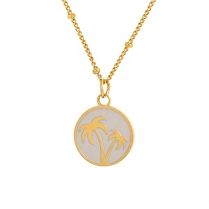 Geometric Stainless Steel Creative Design <b>Necklace</b> Coconut <b>Tree</b> Pendant <b>Necklaces</b> for Christmas Gifts - Product Image 5