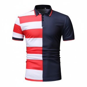 Golf personnalisé pour hommes pour polo 100% coton coupe ajustée décontracté couleur unie à manches courtes tissu tricoté - Product Image 1