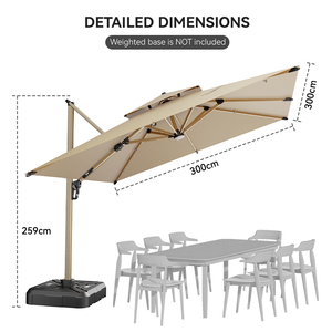 Sombrilla de Exterior de Aluminio Plegable, Ligera y Moderna, Personalizada por HANYI, Impermeable, con Protección Anti-UV, para Patio y Jardín - Product Image 4