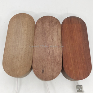 Creativo fai da te 3D ha condotto <span class=keywords><strong>la</strong></span> luce notturna con bacheca cancellabile Base ovale in legno lampada in cristallo acrilico per <span class=keywords><strong>la</strong></span> decorazione della casa camera da letto - Product Image 4