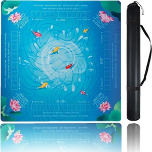 Tapis de table de mahjong pliable antidérapant en caoutchouc avec logo, taille universelle 80, ensemble de mahjong américain 40 mm, 160 tuiles, motif panda - Product Image 2