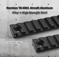Accessoire de Montage Optique Tactique en Métal pour Chasse et Tir, Aluminium avec Écrous à Gorge, Vis et Clé, Kits d'Anneaux Porte-Bretelles 3 5 7 9 11 13