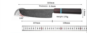 Ensemble de 5 couteaux de cuisine japonais en acier Damas, manche octogonal en bois d'ébène Macassar, couteaux de cuisine affûtés pour chef à domicile et usage quotidien - Product Image 5