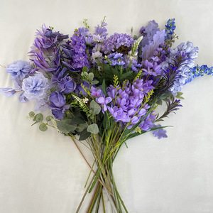 Fiori artificiali blu e viola che volano rondine di erba viola giacinto decorazione di nozze salotto tavolo fiore - Product Image 3