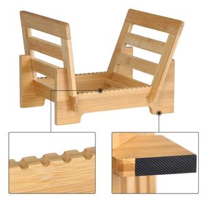 Support de rangement pour disques vinyles en bambou pour <span class=keywords><strong>CD</strong></span>, DVD, LP, albums, capacité 50, pour la maison, le bureau, vente en gros, OEM, logo personnalisé - Product Image 5