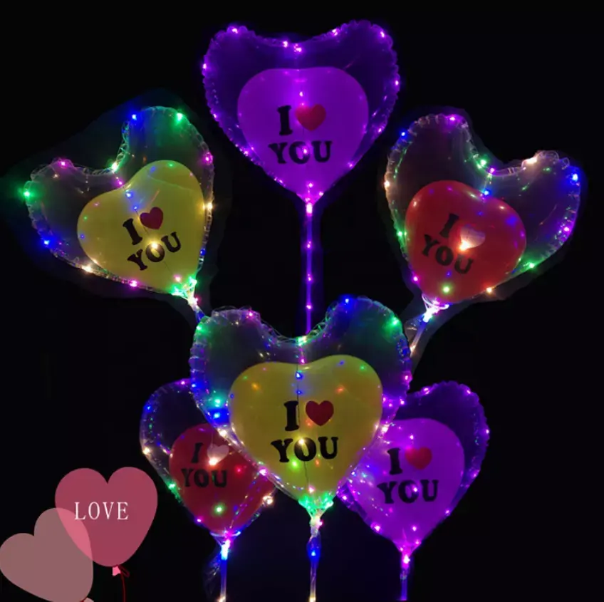 Transparente LED leuchten Strobe Valentinstag Bobo Luftballons für Weihnachten Hochzeits feier