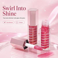 Gloss à lèvres effet miroir Jelly Mirror, effet repulpant, gloss à lèvres bicolore, fini brillant, idéal pour le maquillage quotidien