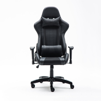Silla de Oficina Ergonómica de Cuero Negro para PC, Estilo Racing, Reclinable, Cómoda, para Juegos