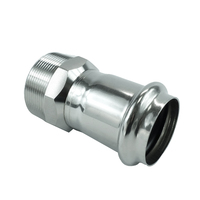 Adaptateur fileté mâle à sertir en acier inoxydable 304 316L BSP NPT DN20 DN25 DN32 1 pouce pour tuyau d'eau