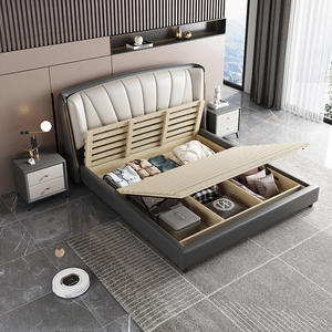 <span class=keywords><strong>Lit</strong></span> en cuir KEHUI, tête de <span class=keywords><strong>lit</strong></span> moderne, style italien minimaliste, en cuir écologique, <span class=keywords><strong>noir</strong></span>, <span class=keywords><strong>rouge</strong></span>, capitonné, forme vague, fabriqué au Pakistan - Product Image 2