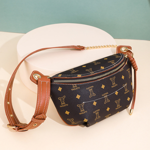 Sac banane convertible pour femmes en cuir Pu imprimé fleuri sac de ceinture sacs à bandoulière sac de taille Design de mode sac de poitrine en cuir - Product Image 4