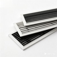 Diffuseur linéaire encastré pour sortie d'air centralisé, grille d'aération ultra-étroite en ABS sans cadre pour système de ventilation CVC