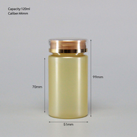 Conteneur de pilules en plastique jaune personnalisé par le fabricant, 120 ml, pour médicaments, vitamines, capsules, compléments alimentaires, bouteille en PET plastique
