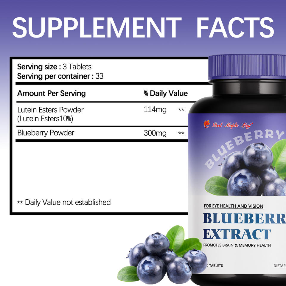 Blueberry Lutein Ester Tablets 10mg with Zeaxanthin for Eye Care ...