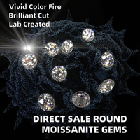 Pierre de Moissanite Blanche Créée en Laboratoire, Taille Brillant, Effet de Couleur et de Feu, Certifiée par un Certificat Tierce Partie, Pierre Précieuse Synthétique, Vente Directe Usine