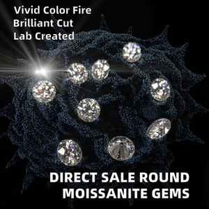 Venta Directa de Fábrica: Moissanita Sintética de Tamaño Completo, Corte Brillante, Efecto de Color/Fuego, Certificada por Terceros, 0.5CT, Suelta - Product Image 2