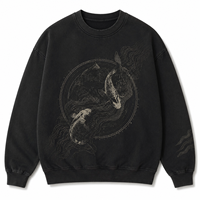 Felpa Streetwear Nera in Poliestere e Cotone Felpato, Personalizzabile con Ricamo, Fornitore OEM all'Ingrosso da Guangzhou