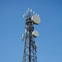 Mât de télécommunication 5G sans fil en acier galvanisé à quatre pieds, de 28 à 50 m, pour antenne TV et radio