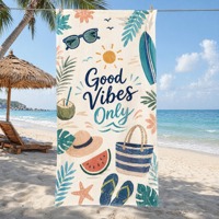 OEM Bulk 100% Cotton Terry Beach Towel Custom Striped Print Logo Large Oversized Absorbent Soft Hotel Pool Swim Towel