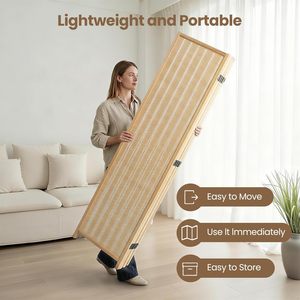 Paravent à 4 panneaux extra large, écran de séparation pliable, 63'' L <span class=keywords><strong>x</strong></span> 67'' H, design asiatique en bambou pour la séparation des pièces - Product Image 5