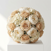 NINI Promotion : Grandes boules de fleurs artificielles en soie blanches pour centres de table de mariage, arrangements floraux de 50 cm, 60 cm, 80 cm