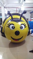 Abeille gonflable avec éclairage LED, abeille gonflable de dessin animé pour décoration d'exposition d'art en plein air
