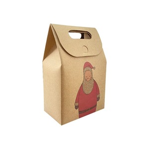 Christmas Kraft Paper Gable <b>Box</b> With Handle Foldable Candy Cookie Gift Packaging <b>Party</b> Favor Treat <b>Box</b> - Product Image 5