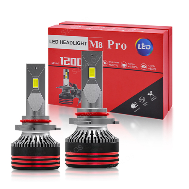 High Power 120W 80 Watts M8 Pro Car LED Headlight with 120000LM Metal Body Car LED Bulbs