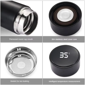 ขวดน้ำอัจฉริยะพร้อมจอแสดงอุณหภูมิ LED  ทำจากสแตนเลสสตีลสุญญากาศ พกพาสะดวก เก็บความร้อน/เย็น เหมาะสำหรับสำนักงานและการเดินทาง - Product Image 3